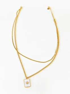COMMENSE Double-Layer Shell Sun Necklace* Necklaces|Accessories