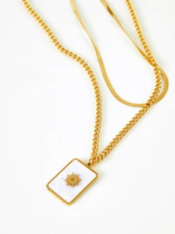 COMMENSE Double-Layer Shell Sun Necklace* Necklaces|Accessories