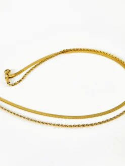 COMMENSE Double-Layer Snake & Twist Chain Necklace* Necklaces|Accessories
