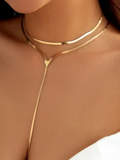 COMMENSE Double-Layer Snake Tassel Necklace* Necklaces|Accessories