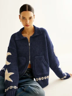 COMMENSE Double-Zip Pockets Lapel Cardigan* Cardigans|Sweaters & Cardigans