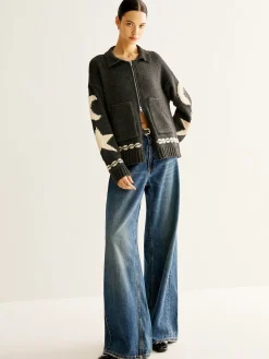COMMENSE Double-Zip Pockets Lapel Cardigan* Cardigans|Sweaters & Cardigans