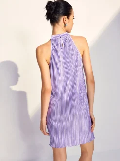 COMMENSE Draped Halter Pleated Short Dress* Summer Dresses|Short Dresses