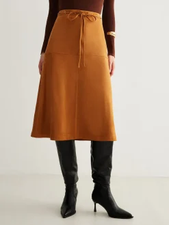 COMMENSE Drawstring Back-Zipper Suede Skirt* Skirts|Bottoms