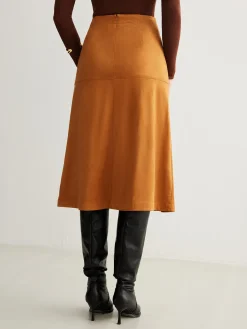 COMMENSE Drawstring Back-Zipper Suede Skirt* Skirts|Bottoms