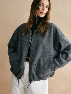 COMMENSE Drawstring Zipper Loose Jacket* Outerwear|Jackets