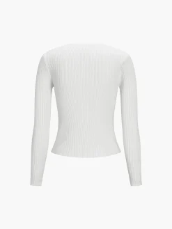 COMMENSE Effortless Keyhole Long Sleeve Knit Top* Sweater Tops|Sweaters & Cardigans
