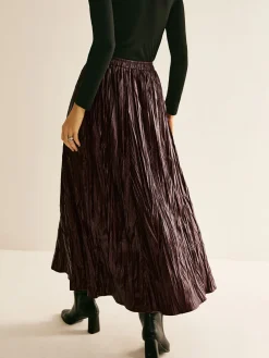 COMMENSE Elastic Waist Faux Leather Skirt* Skirts|Bottoms
