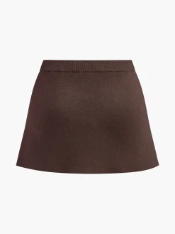 COMMENSE Elastic Waist Pleated Knit Skirt* Skirts|Knitwear