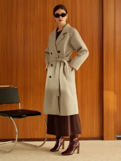COMMENSE Elegant Belted Long Winter Coat* Outerwear|Coats