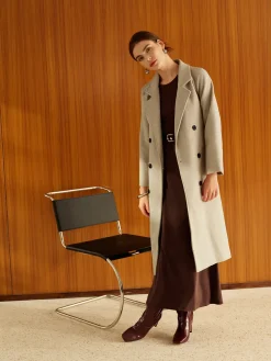 COMMENSE Elegant Belted Long Winter Coat* Outerwear|Coats