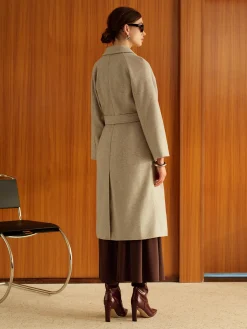 COMMENSE Elegant Belted Long Winter Coat* Outerwear|Coats