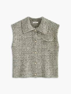 COMMENSE Elegant Breasted Lapel Sweeter Vest* Sweater Vests|Sweaters & Cardigans
