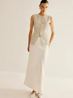 COMMENSE Elegant Breasted Piping Split Vest* Outerwear|Vests