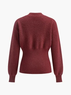 COMMENSE Elegant Button Slit Cinched Cardigan* Cardigans|Sweaters & Cardigans