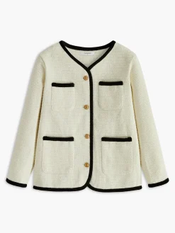 COMMENSE Elegant Contrast Binding Pockets Blazer* Outerwear|Blazers