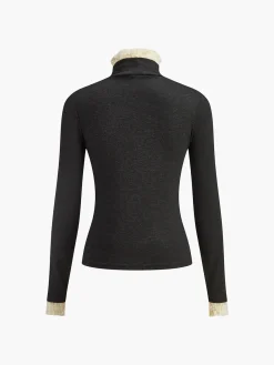 COMMENSE Elegant Contrast Trim Jersey Top* T-shirts|Tops