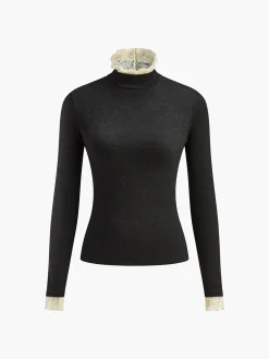 COMMENSE Elegant Contrast Trim Jersey Top* T-shirts|Tops