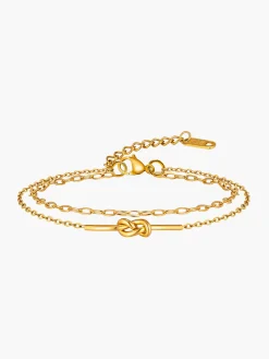 COMMENSE Elegant Double Layer Knotted Bracelet* Rings & Bracelets|Accessories