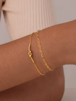 COMMENSE Elegant Double Layer Knotted Bracelet* Rings & Bracelets|Accessories