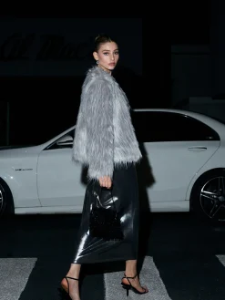 COMMENSE Elegant Faux Fur Coat* Outerwear|Coats