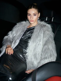 COMMENSE Elegant Faux Fur Coat* Outerwear|Coats