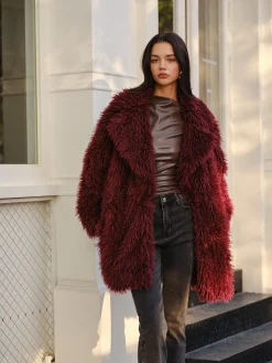 COMMENSE Elegant Faux Fur Long Coat* Outerwear|Coats