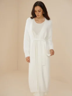 COMMENSE Elegant Fuzzy Plain Belted Cardigan* Cardigans|Sweaters & Cardigans