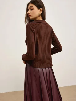 COMMENSE Elegant High-Stretch Polo Cardigan* Cardigans|Sweaters & Cardigans