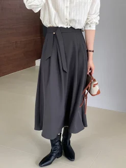COMMENSE Elegant Knotted Midi Skirts* Bottoms