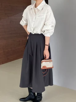 COMMENSE Elegant Knotted Midi Skirts* Bottoms