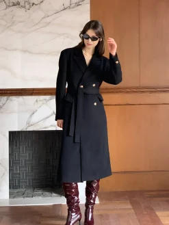 COMMENSE Elegant Lapel Belted Coat* Outerwear|Coats