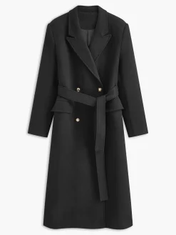 COMMENSE Elegant Lapel Belted Coat* Outerwear|Coats