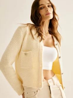 COMMENSE Elegant Metal Button Cardigan* Cardigans|Sweaters & Cardigans