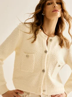 COMMENSE Elegant Metal Button Cardigan* Cardigans|Sweaters & Cardigans