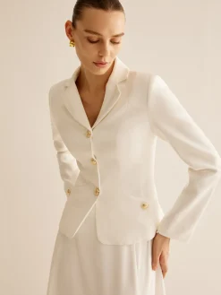 COMMENSE Elegant Metal-Button Blazer* Outerwear|Blazers