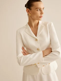 COMMENSE Elegant Metal-Button Blazer* Outerwear|Blazers