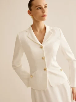 COMMENSE Elegant Metal-Button Blazer* Outerwear|Blazers