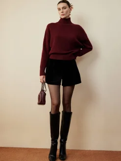 COMMENSE Elegant Mock Neck Shift Sweater* Sweater Tops|Sweaters & Cardigans