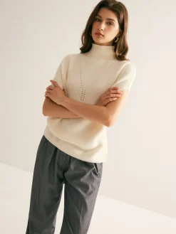 COMMENSE Elegant Mock Neck Sweater Vest* Sweater Vests|Sweaters & Cardigans