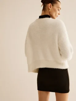 COMMENSE Elegant Pearl Trim Fuzzy Cardiagn* Cardigans|Sweaters & Cardigans