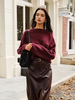 COMMENSE Elegant Plain Minky Sweater* Sweater Tops|Sweaters & Cardigans