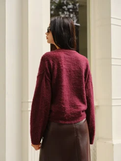 COMMENSE Elegant Plain Minky Sweater* Sweater Tops|Sweaters & Cardigans