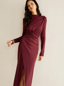 COMMENSE Elegant Pleated Split Dress* Work Dresses|Cocktail & Party Dresses