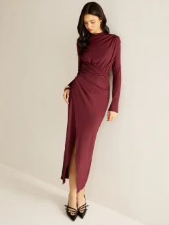 COMMENSE Elegant Pleated Split Dress* Work Dresses|Cocktail & Party Dresses