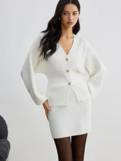 COMMENSE Elegant Ribbed Sweater Mini Skirt* Skirts|Knitwear