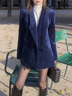 COMMENSE Elegant Shift Button Blazer* Outerwear|Blazers