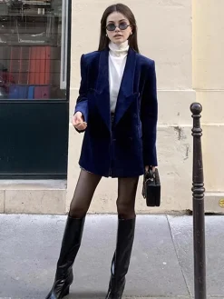 COMMENSE Elegant Shift Button Blazer* Outerwear|Blazers