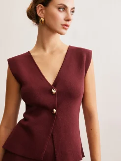 COMMENSE Elegant Sleeveless Panel Skirt Set* Skirt Sets|Long Sleeve Sets