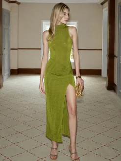 COMMENSE Elegant Split Purl Dress* Cocktail & Party Dresses|Summer Dresses